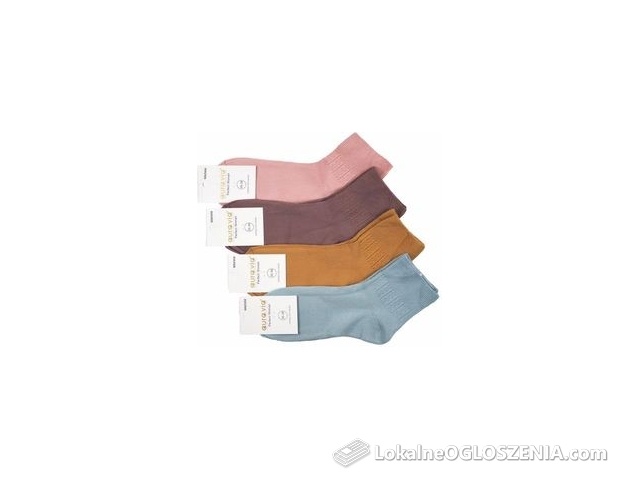 Skarpety bawełniane, przewiewne jedwabiste mix kolor 4 pary 35-38 AuraVia