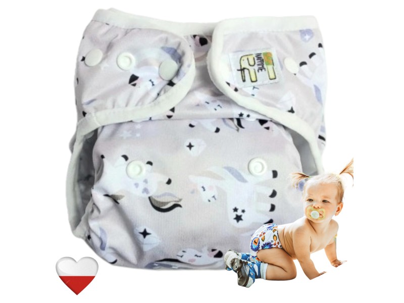 Pieluszka Wielorazowa KIESZONKA COOLMAX ZE SKRZYDEŁKAMI JEDNOROŻCE NappiMe