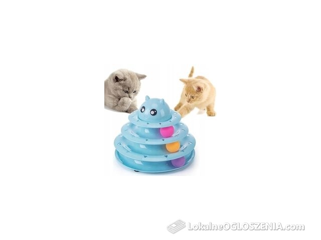 Wieża Z Piłeczkami Dla Kota Interaktywna Zabawka Karuzela Kulki 