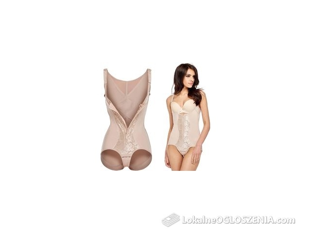 Body mocno wyszczuplające gorset majtki na zamek modelujące poporodowe