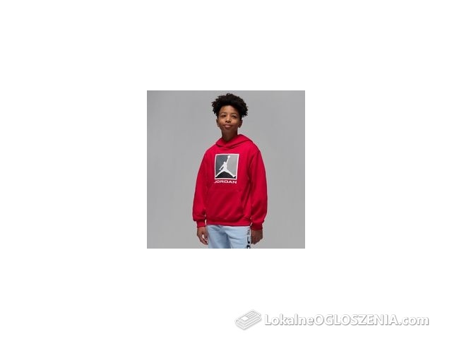 Dzianinowa bluza z kapturem dla dużych dzieci Baseline Jordan Essentials - Czerwony