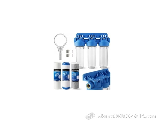 Filtr do Wody Wstępny KORPUS OBUDOWA fi 1'' GW 3 STOPNIOWY + Wkłady ZESTAW