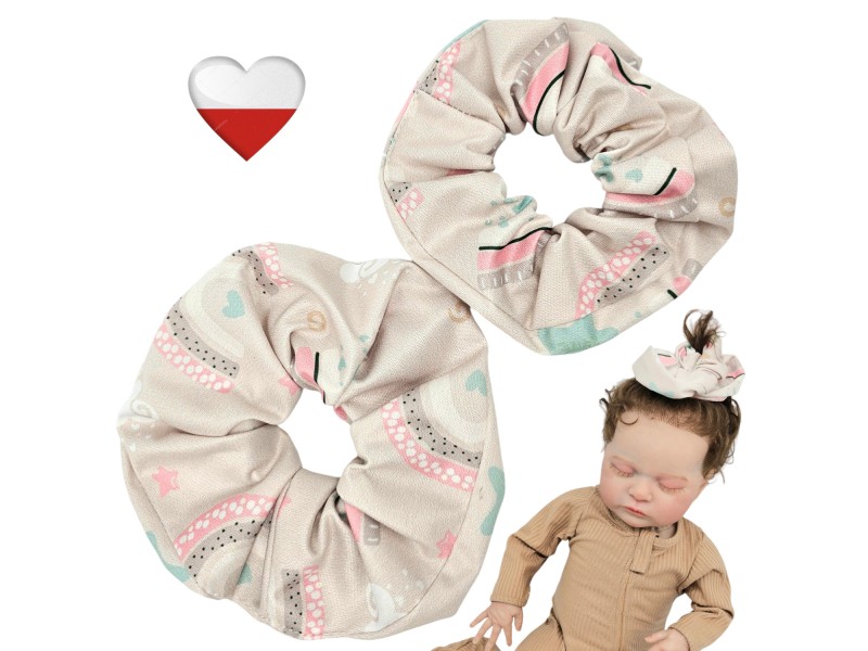 Gumka do włosów -  TĘCZA mini