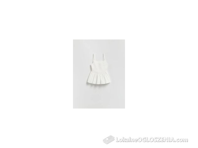 Reserved - Top z baskinką - biały