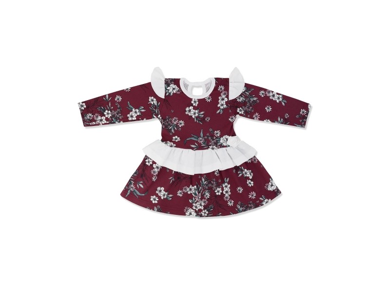 Sukienka kolekcja bordo kwiatki