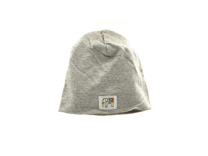 CZAPKA - SZARA Z KOLOREM 3-6 msc