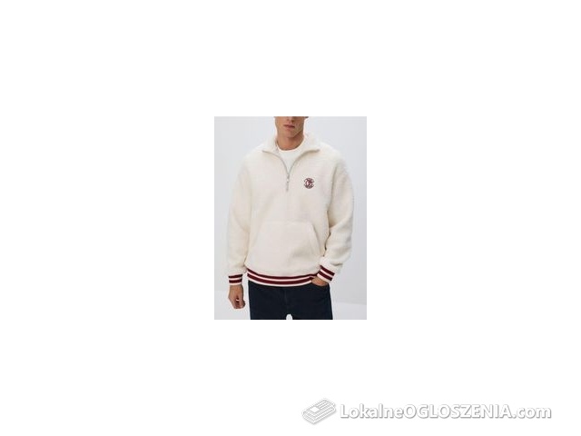 Reserved - Polarowa bluza ze stójką - złamana biel