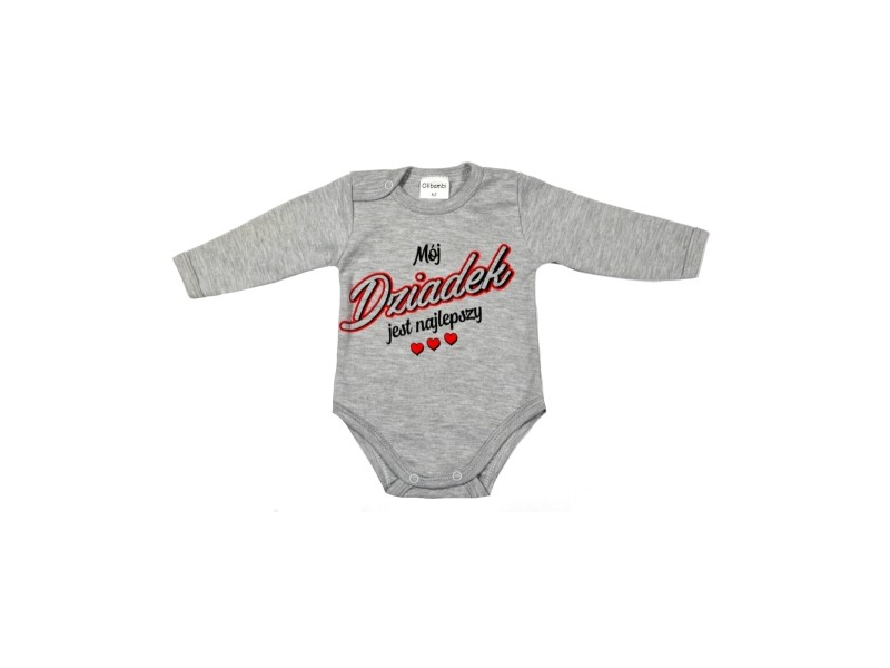 Body niemowlęce MÓJ DZIADEK JEST NAJLEPSZY szary melanż