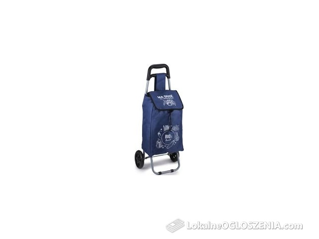 Wózek torba na kólkach na zakupy ze stelażem 25l - niebieski