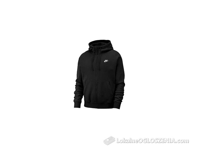 Nike Sportswear Club męska bluza z kapturem, z zamkiem błyskawicznym na całej długości czarny czarny/czarny/bia?y M