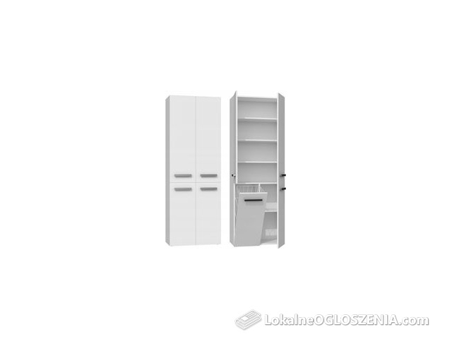 Szafka Regał Słupek Nel DD 1K Kosz 60CM Biel