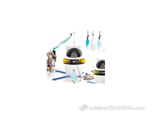 Dla Kota Laser Interaktywna Zabawka 3W1 Z Laserem Piórkiem