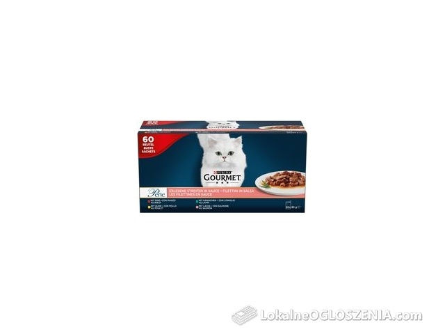 Gourmet Perle Fileciki W Sosie z Królikiem Wołowiną Łososiem Kurczakiem 60x85g