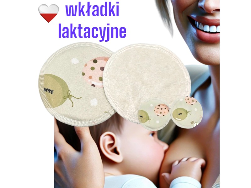 WKŁADKI LAKTACYJNE PUL bambus - BALONY ZIELONE