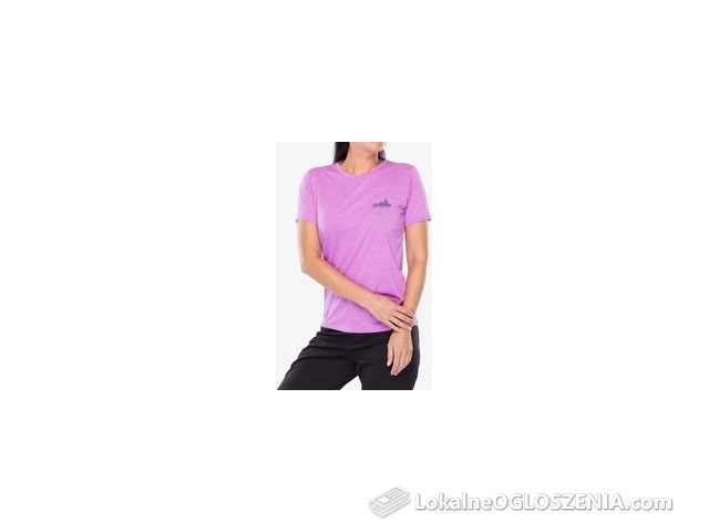Koszulka z nadrukiem damska Patagonia Cap Cool Daily Graphic Shirt - 73 skyline/brisk purple x-dye