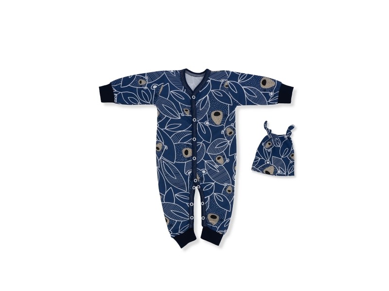 KOMPLET RAMPERS + CZAPECZKA Z KOLEKCJI MIŚ KOALA GRANAT