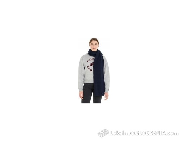 Nowy Szalik Tommy Hilfiger Zima Szal Th Granatowy