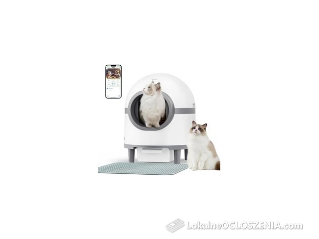 Inteligentna Samoczyszcząca Kuweta Dla Kota Smart Wifi Apka 60L 54x54x63 Cm