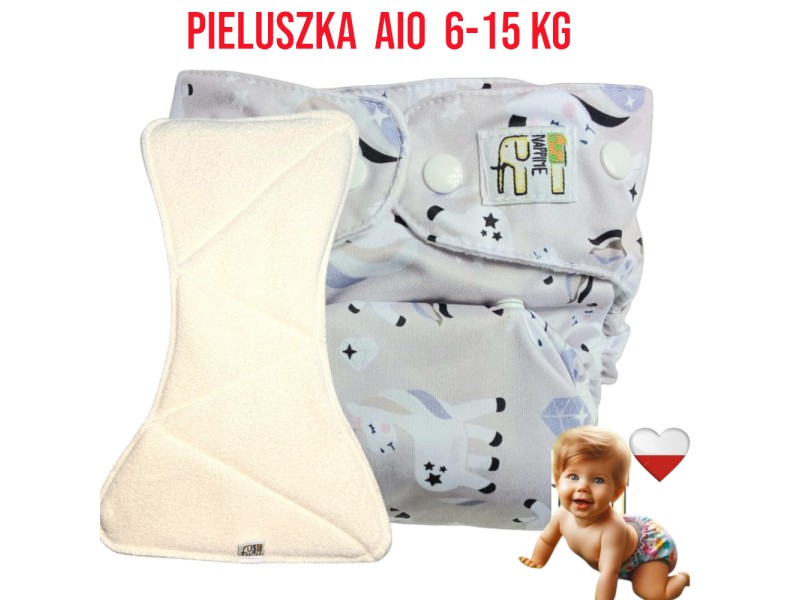 Pieluszka Wielorazowa AIO Kieszonka Mikropolar JEDNOROŻCE NappiMe