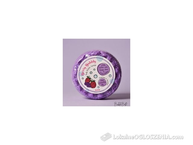 Bomb Cosmetics Body Buffer Sponge Gąbka pod prysznic z naturalnymi olejkami eterycznymi Berry Bubbly 200 g
