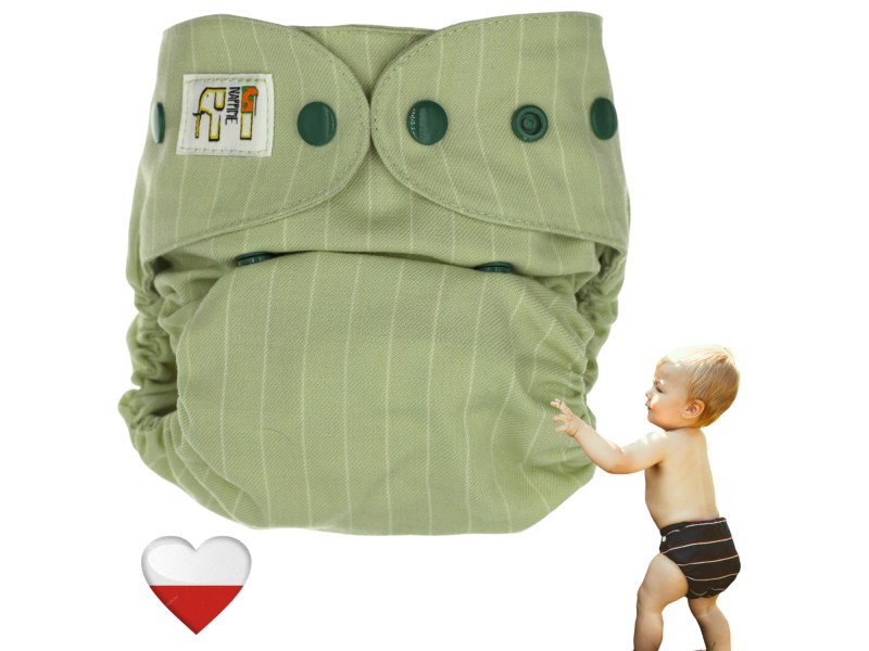 OTULACZ WEŁNIANY - JASNOZIELONE PASY ciemnozielone napy