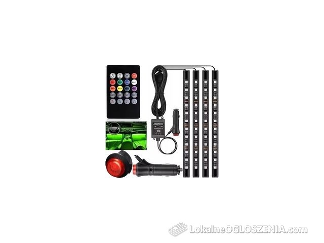 Paski Led 12V Oświetlenie Ledowe Ledy Wnętrza Auta Taśma Kabiny Samochodu