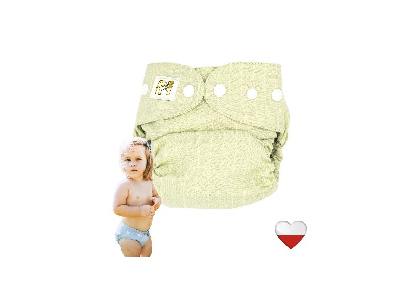 OTULACZ WEŁNA - JASNOZIELONE PASY białe napy