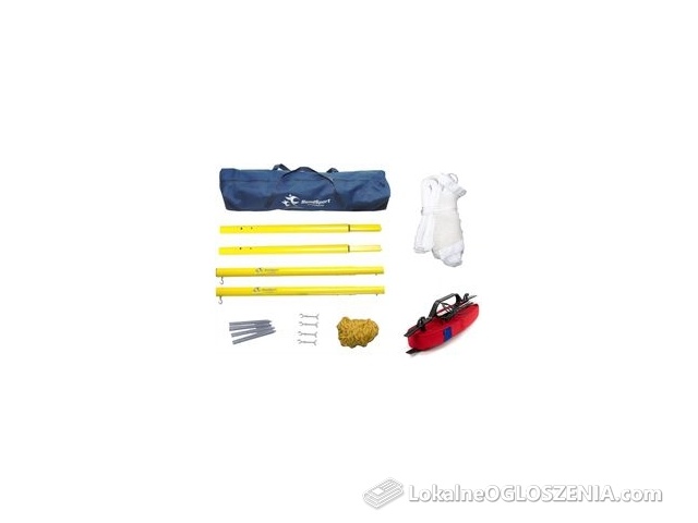 zestaw rekreacyjny do badmintona słupki stalowe, siatka, linie