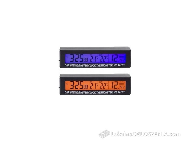 AG97A Termometr Samochodowy Zegarek Woltomierz 3W1