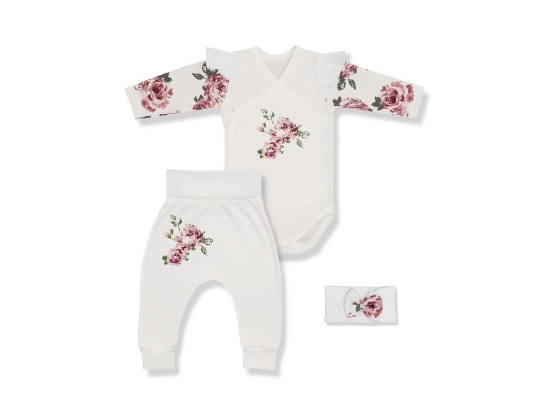 KOMPLET DLA DZIEWCZYNKI RÓŻA ECRU