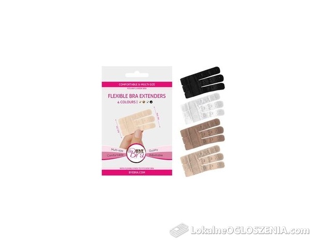 Bye Bra Przedłużanie Zapięcia Biustonosza 3 Haftki - Flexible Extenders Trzy Kolory