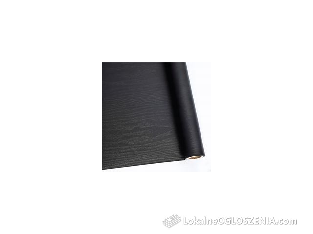 Folia Meblowa Samoprzylepna 30 x 300cm Okleina Ochronna Czarna Rolka DIY