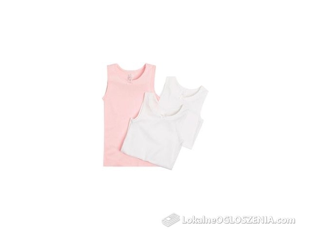 PODKOSZULEK DZIEWCZĘCY BAWEŁNIANY 3 SZT. BIAŁY RÓŻOWY ROZMIAR 134-140