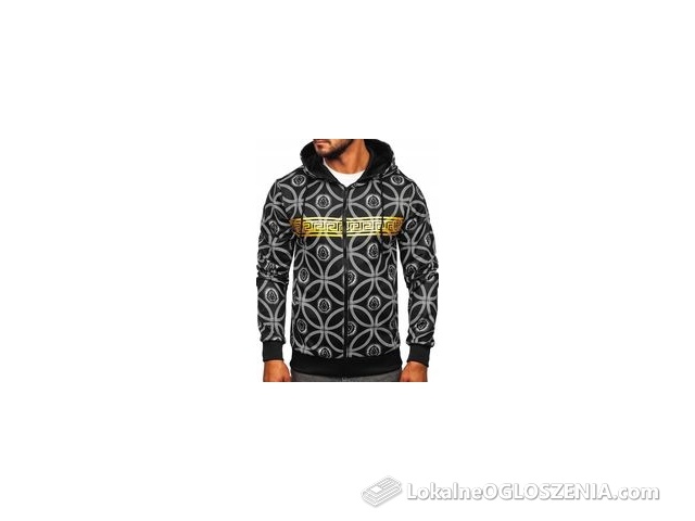 Bluza Męska Z Kapturem Czarna 27B8123 DENLEY_2XL