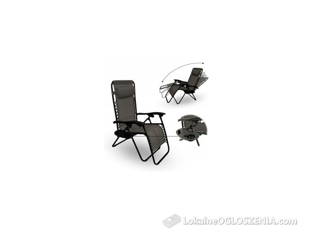 Kontrast Składany Mocny Leżak Do Ogrodu Taras Fotel Ogrodowy Zero Gravity Faro Szary