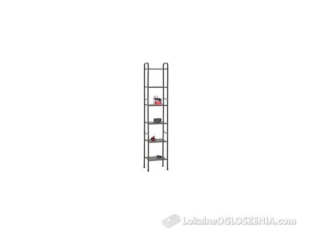 Kontener Regał Biurowy Wysoki 6 Półek Czarny Mat
