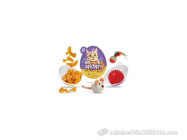 Joy&Toy Joy&Toy Cat Jajko Niespodzianka Kurczak Zabawka 2W1 Dla Kota