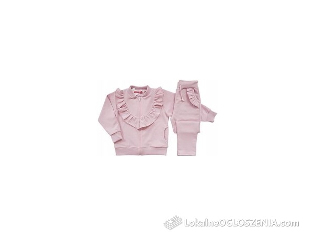 Dres dla dziewczynki z Falbankami zapinany na ekspres różowy Revaj 140