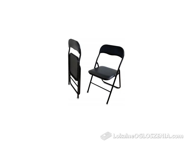 Krzesło Krzesełko Składane Ogrodowe Biurowe Czarne
