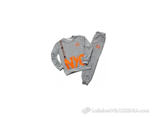 Komplet Dresowy Napisy Neon Bluza Spodnie 116