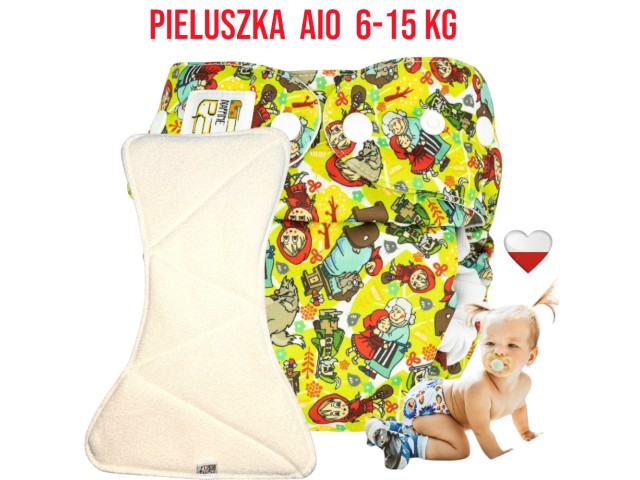 Pieluszka Wielorazowa AIO Kieszonka bambus CZERWONY KAPUREK  NappiMe