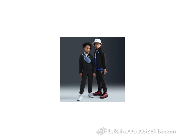 Dres z tkaniny dla dużych dzieci Nike Sportswear - Czerń