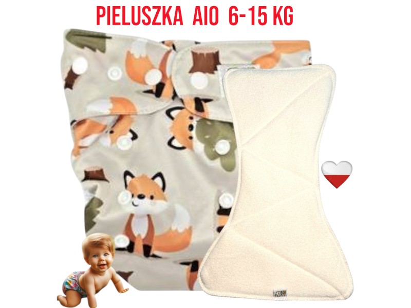 Pieluszka Wielorazowa AIO Kieszonka Coolmax LISKI  NappiMe