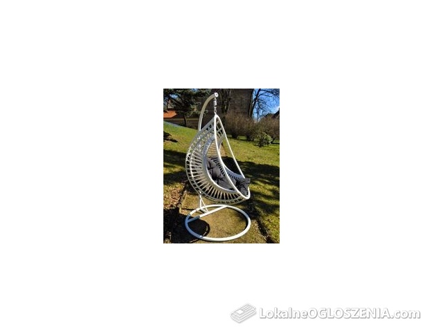 Bello Giardino Huśtawka Fotel Wiszący Kokon Bellissimo Biały Stelaż Szara Poduszka (LO010001)