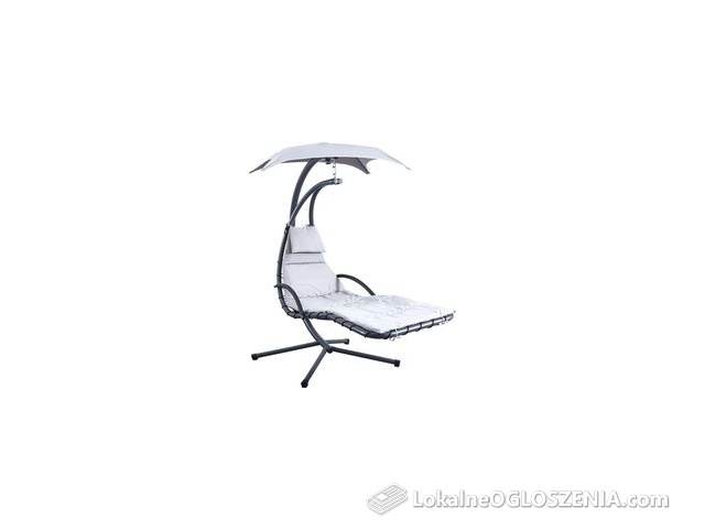 Huśtawka Fotel Wiszący Bujany Z Parasolem Lizbona Jasno Szara