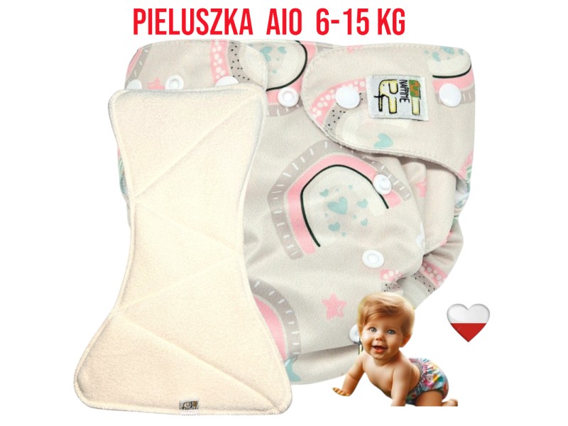 Pieluszka Wielorazowa AIO Kieszonka Coolmax TĘCZA NappiMe