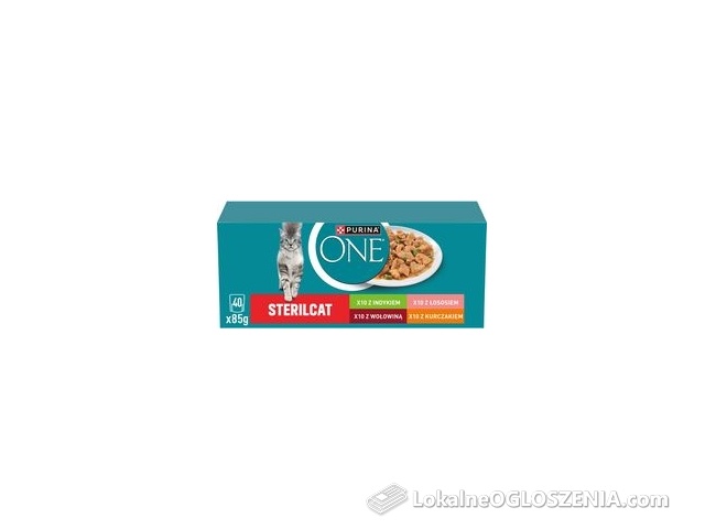 Purina One Sterilcat Wołowina łosoś kurczak indyk mokra karma dla kota 40x85g