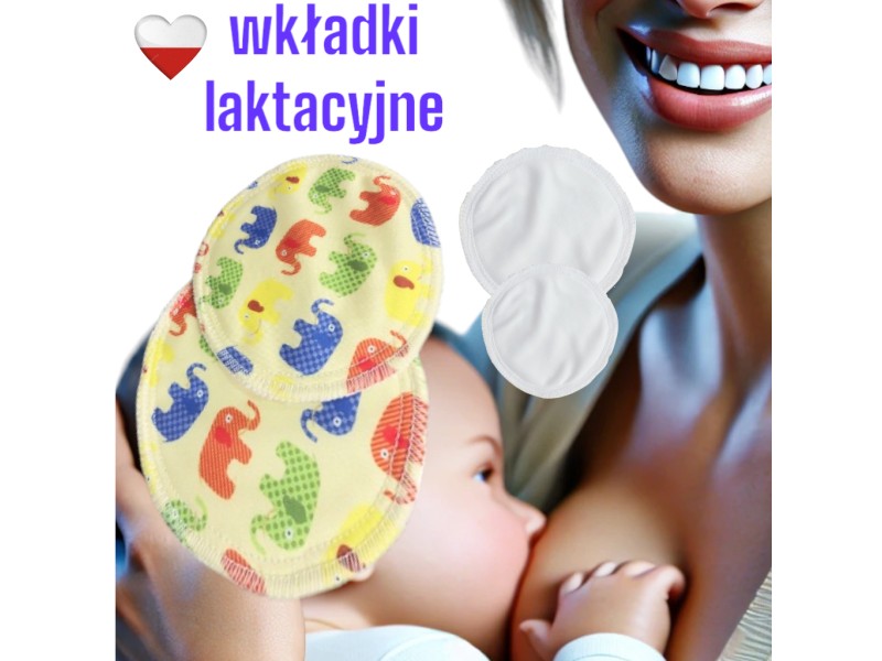 WKŁADKI LAKTACYJNE PUL coolmax - KOLOROWE SŁONIE