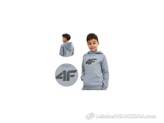 Bluza Chłopięca Bawełniana 4F Dresowa Dziecięca Z Kapturem r. 164