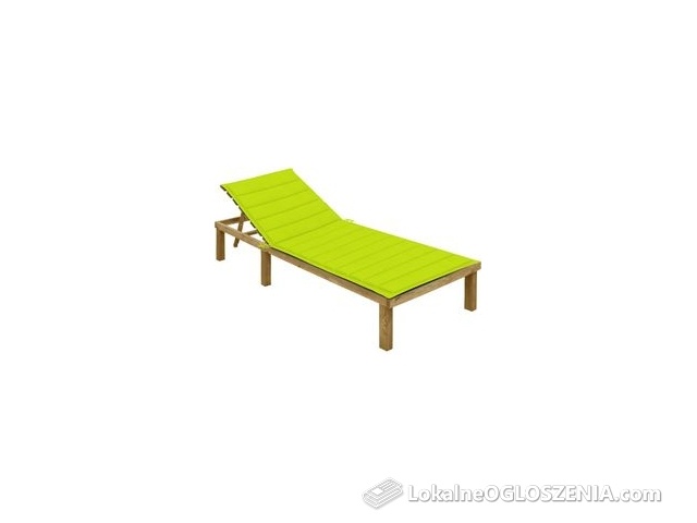 F&F Leżak Z Jasnozieloną Poduszką Impregnowane Drewno Sosnowe